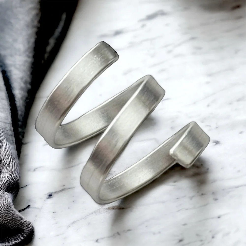 5 For $25💫Whimsigoth Silver Aluminum Coiled Band Ring
